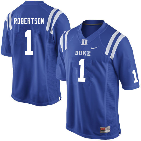 Duke Blue Devils #1 Jontavis Robertson College Football Jerseys Sale-Blue